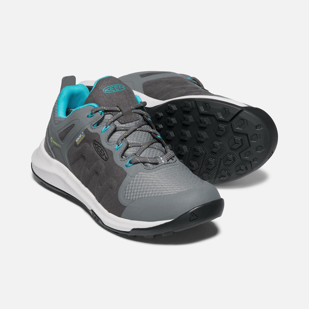 Keen Spor Ayakkabı Kadın Gri/Turkuaz - Explore Waterproof - Türkiye KUBA09327